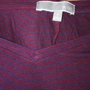 Blue & Maroon Striped Blouse